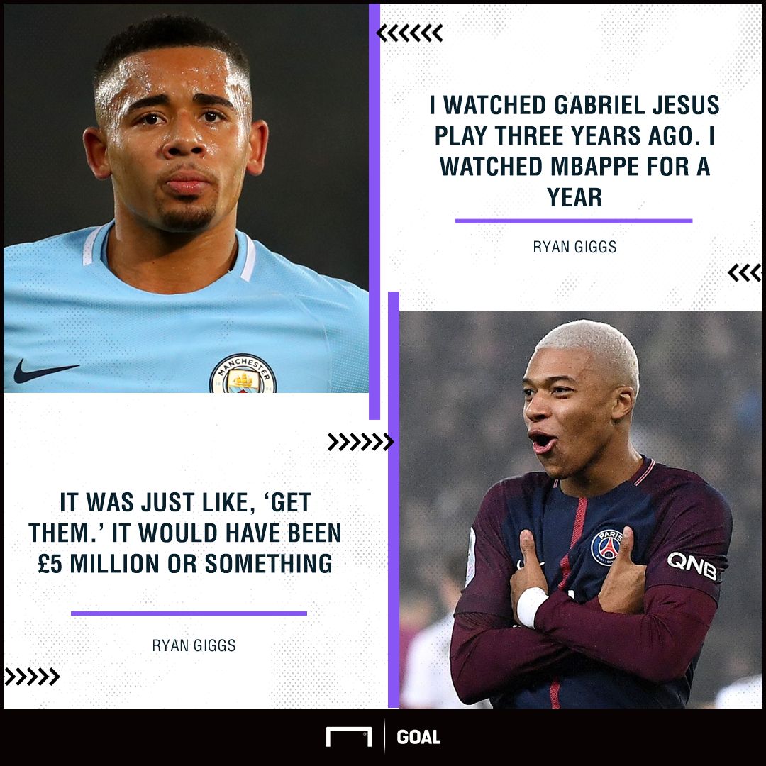 GFX Info Gabriel Jesus Kylian Mbappe Ryan Giggs Manchester United quote