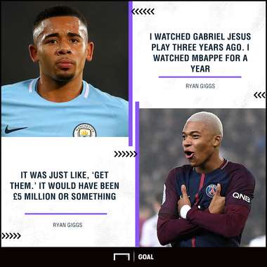 GFX Info Gabriel Jesus Kylian Mbappe Ryan Giggs Manchester United quote