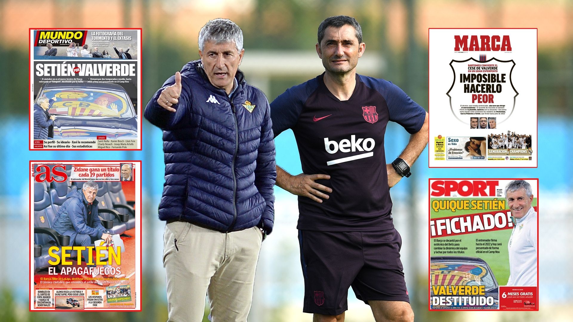 Quique Setién y Ernesto Valverde, protagonistas de las portadas