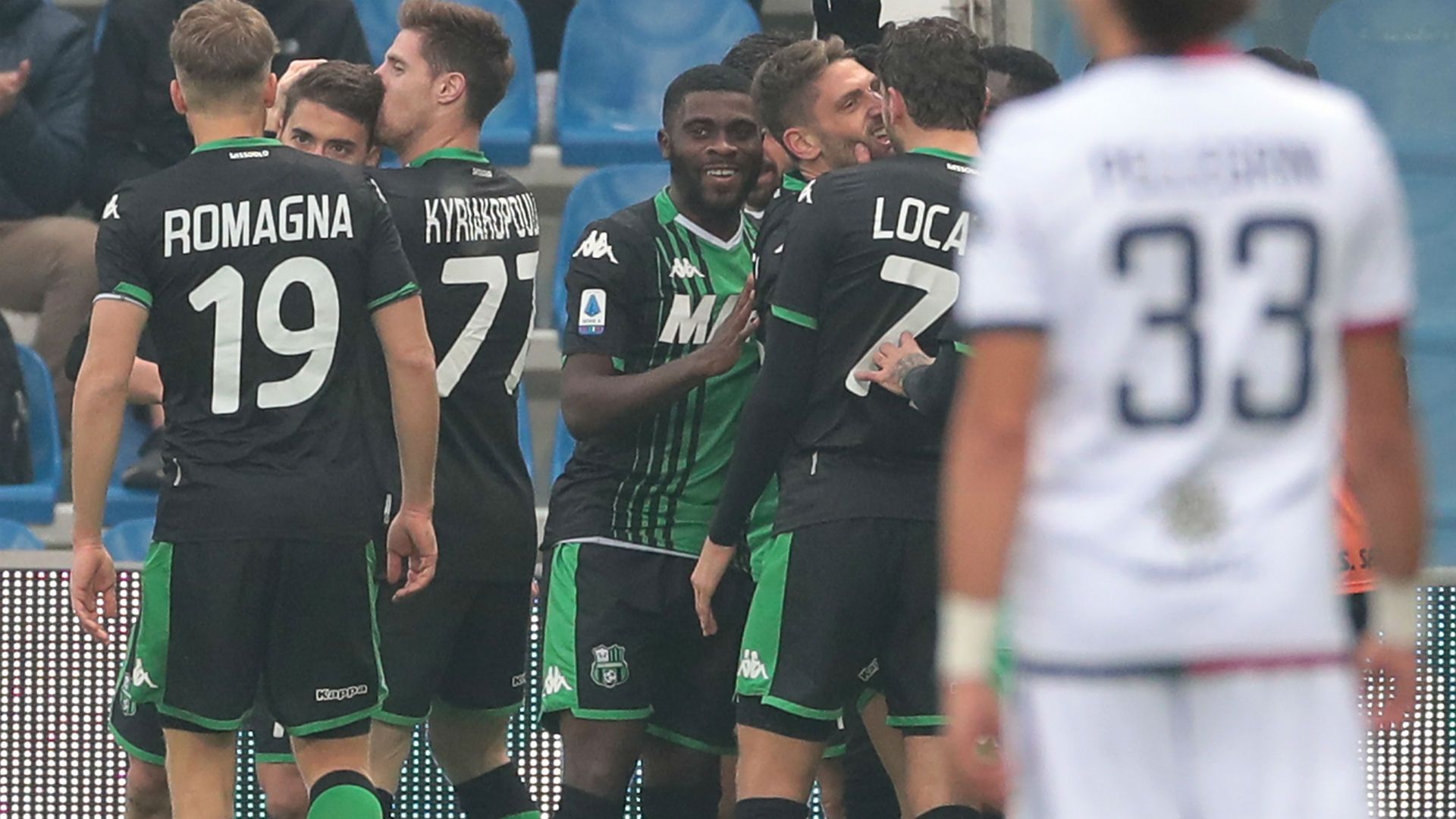 Sassuolo celebrating Cagliari Serie A