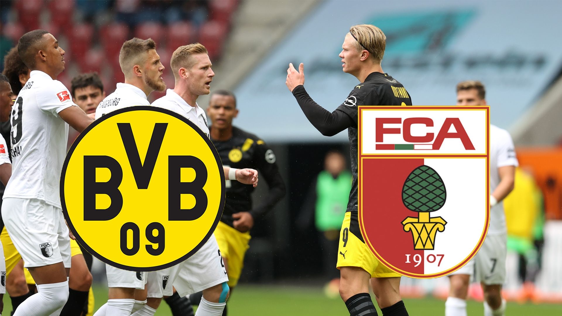 Header Gettyimages Erling Braut Haaland Andre Hahn BVB borussia Dortmund FC augsburg 2020 2021 tv live-stream live heute wer zeigt überträgt ticker highlights