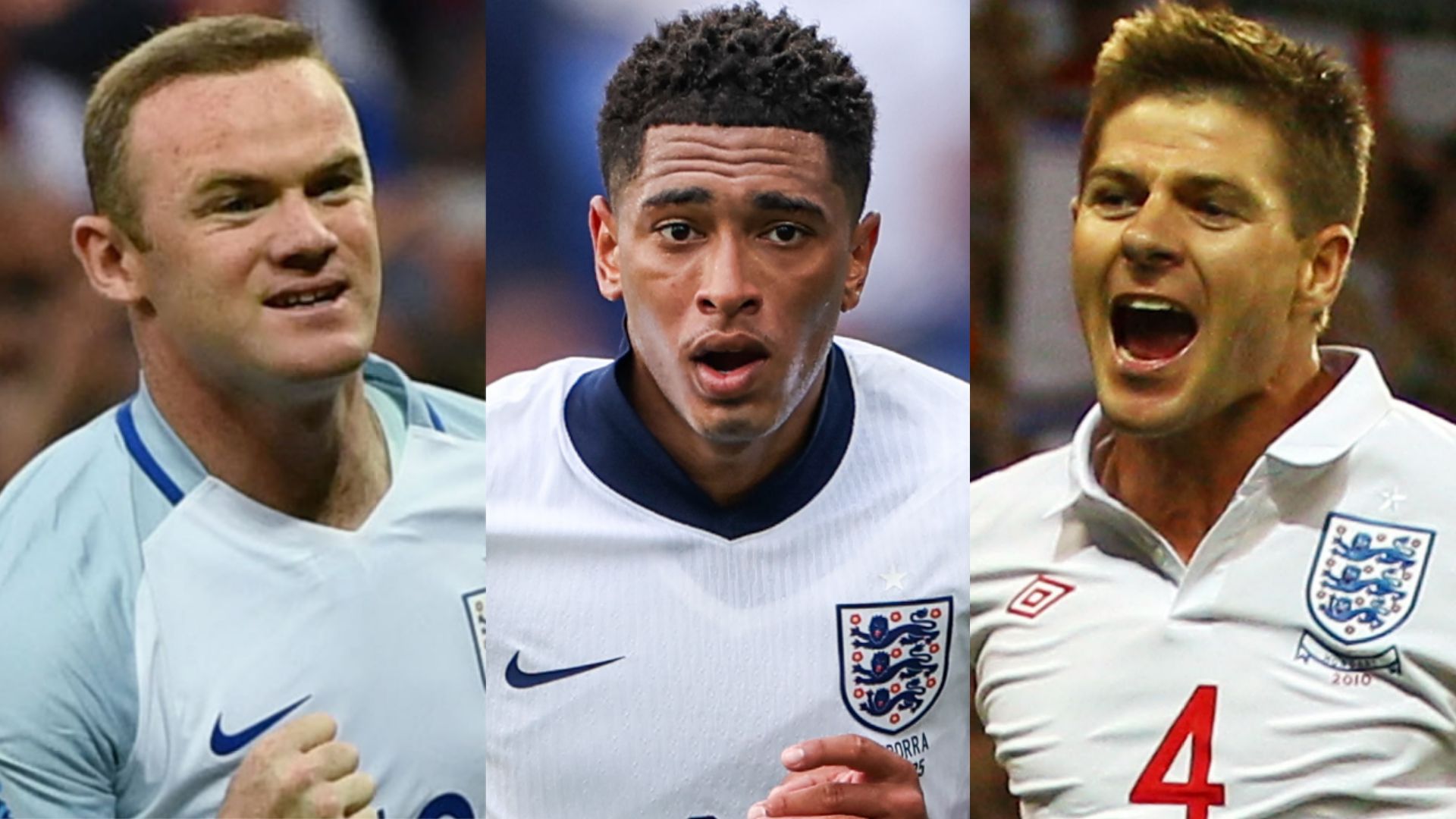 Jude Bellingham Wayne Rooney Steven Gerrard England