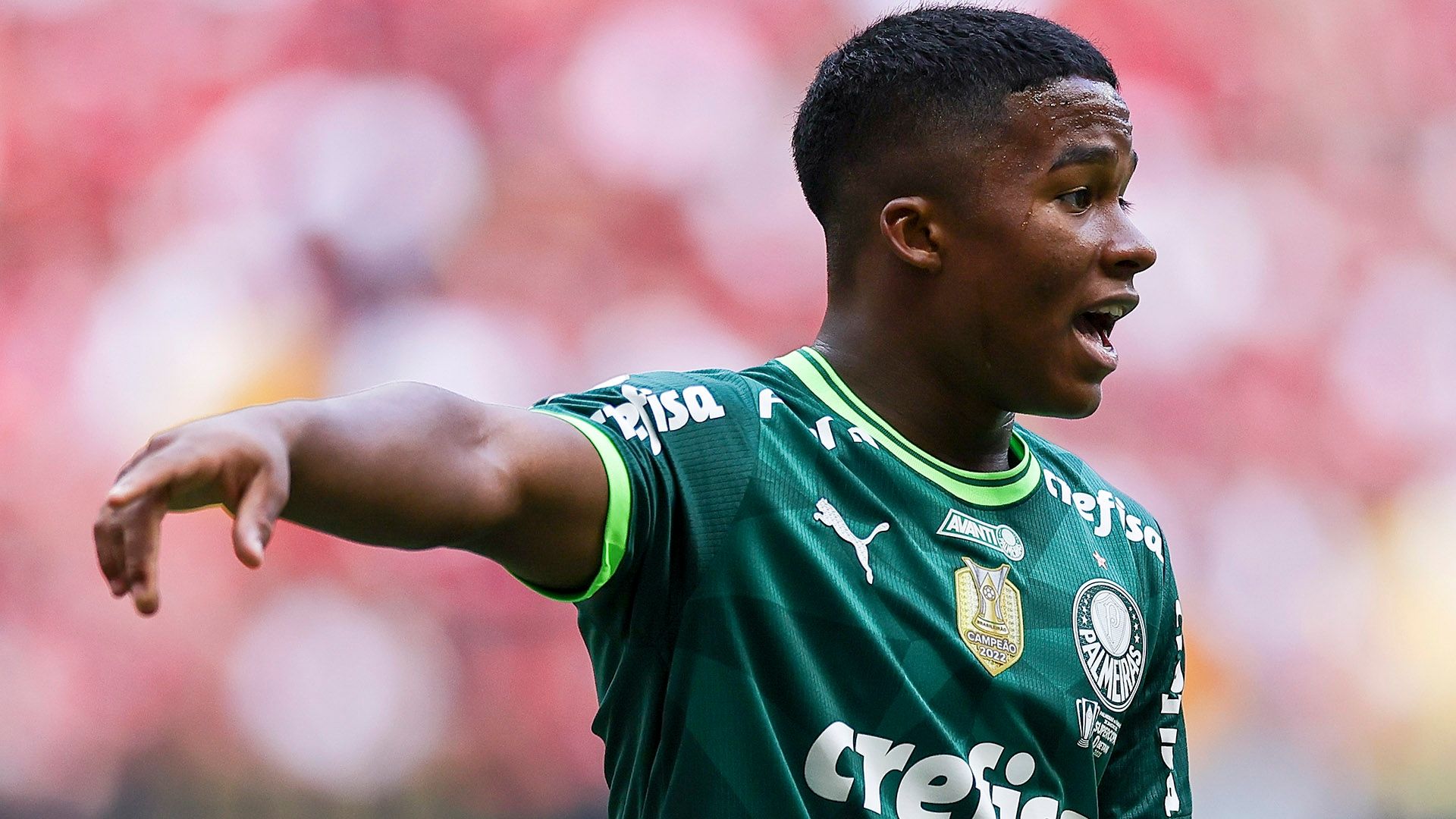Endrick em Palmeiras x Flamengo pela Supercopa do Brasil 2023