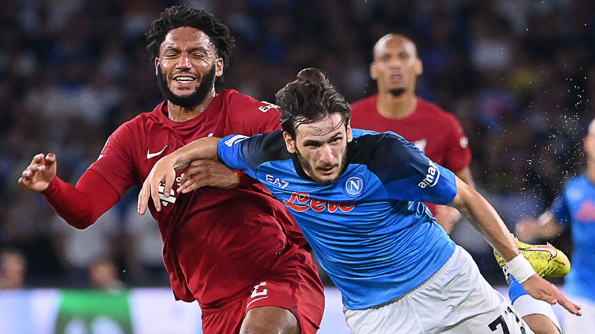 Joe Gomez Khvicha Kvaratskhelia Liverpool Napoli 2022