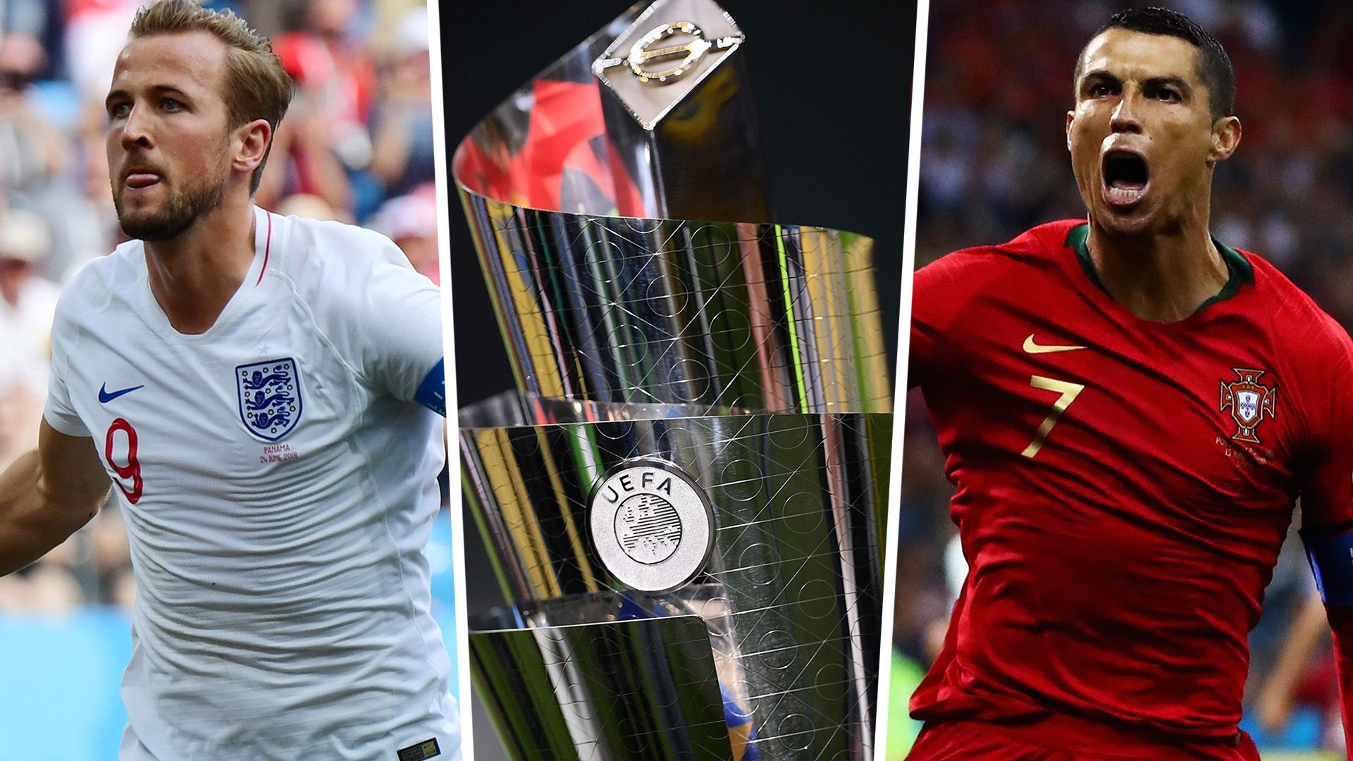 Harry Kane Cristiano Ronaldo Nations League trophy