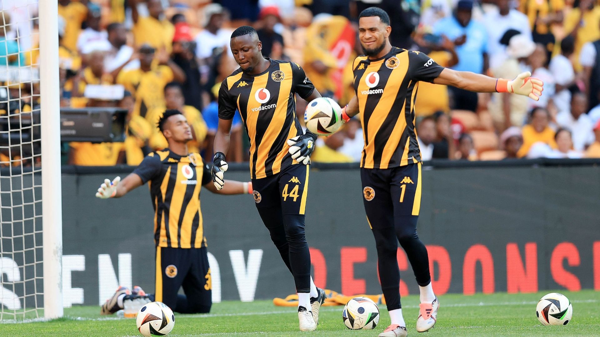 Fiacre Ntwari, Bruce Bvuma and Brandon Petersen, Kaizer Chiefs