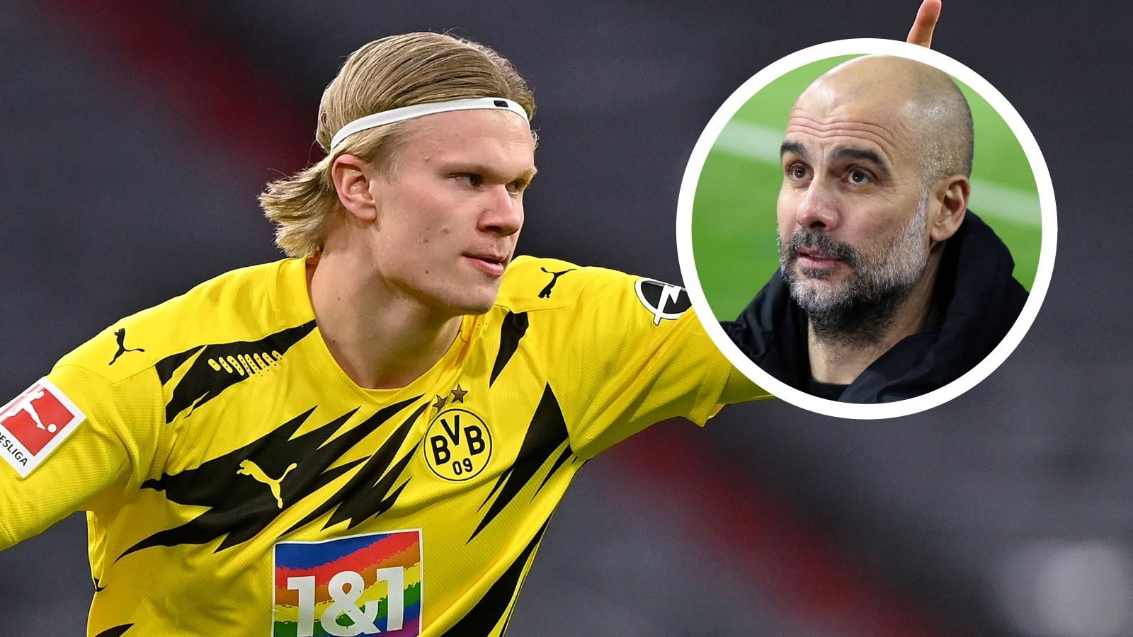 Erling Haaland Borussia Dortmund Pep Guardiola Manchester City GFX