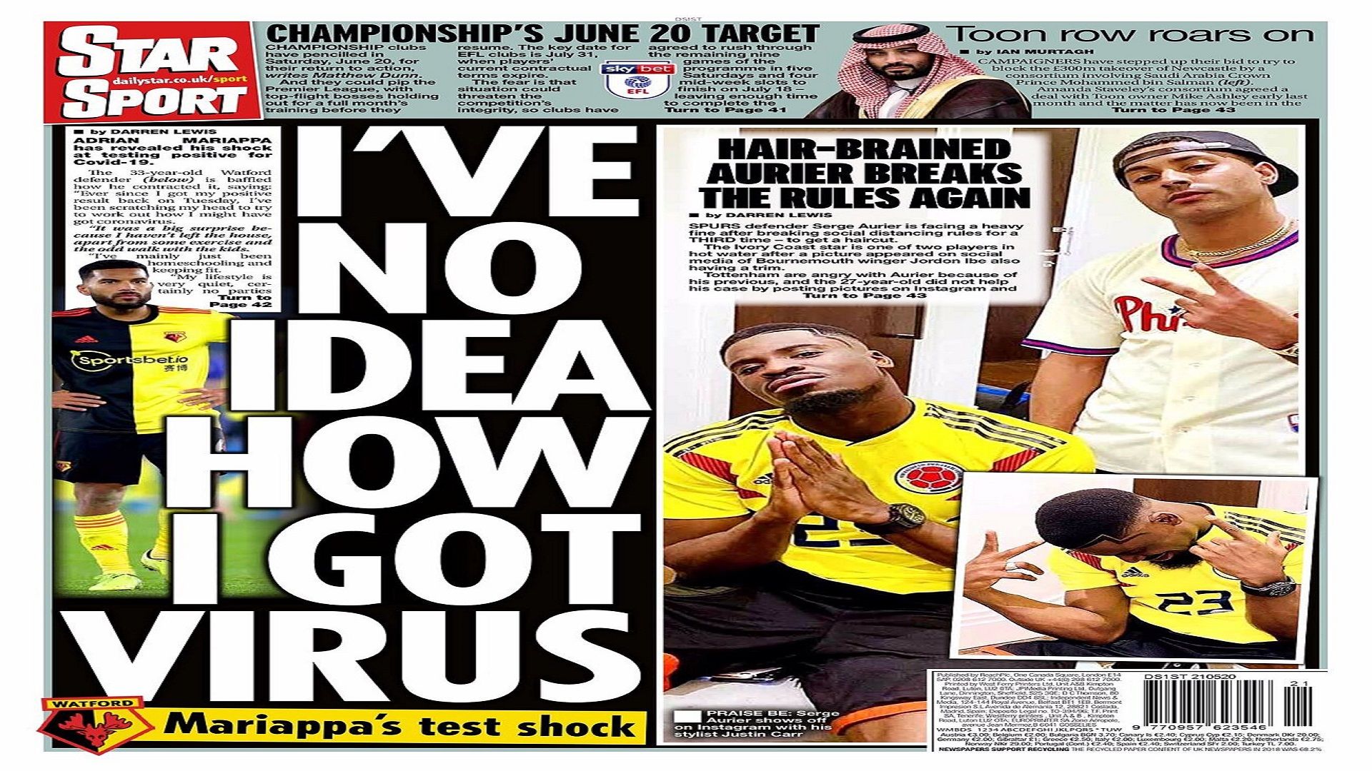 newspapers 21 May Mirror