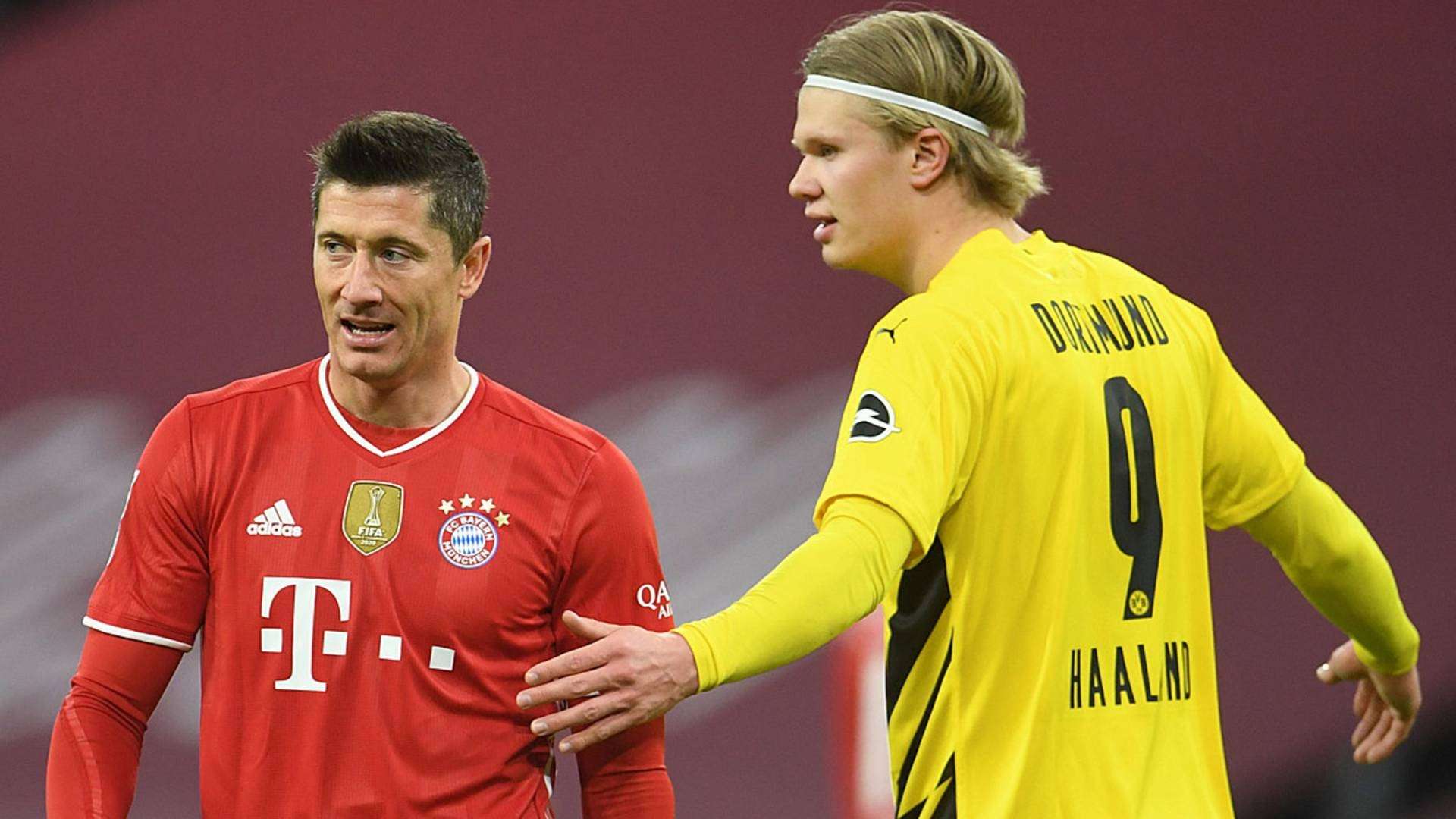 Robert Lewandowski Erling Haaland FC Bayern Borussia Dortmund