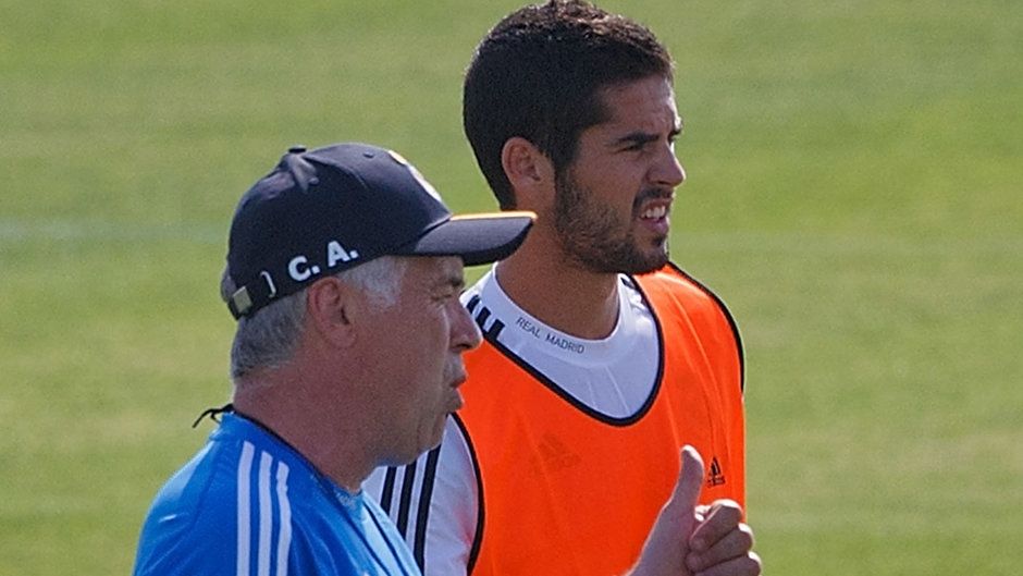 Carlo Ancelotti and Isco in 2013