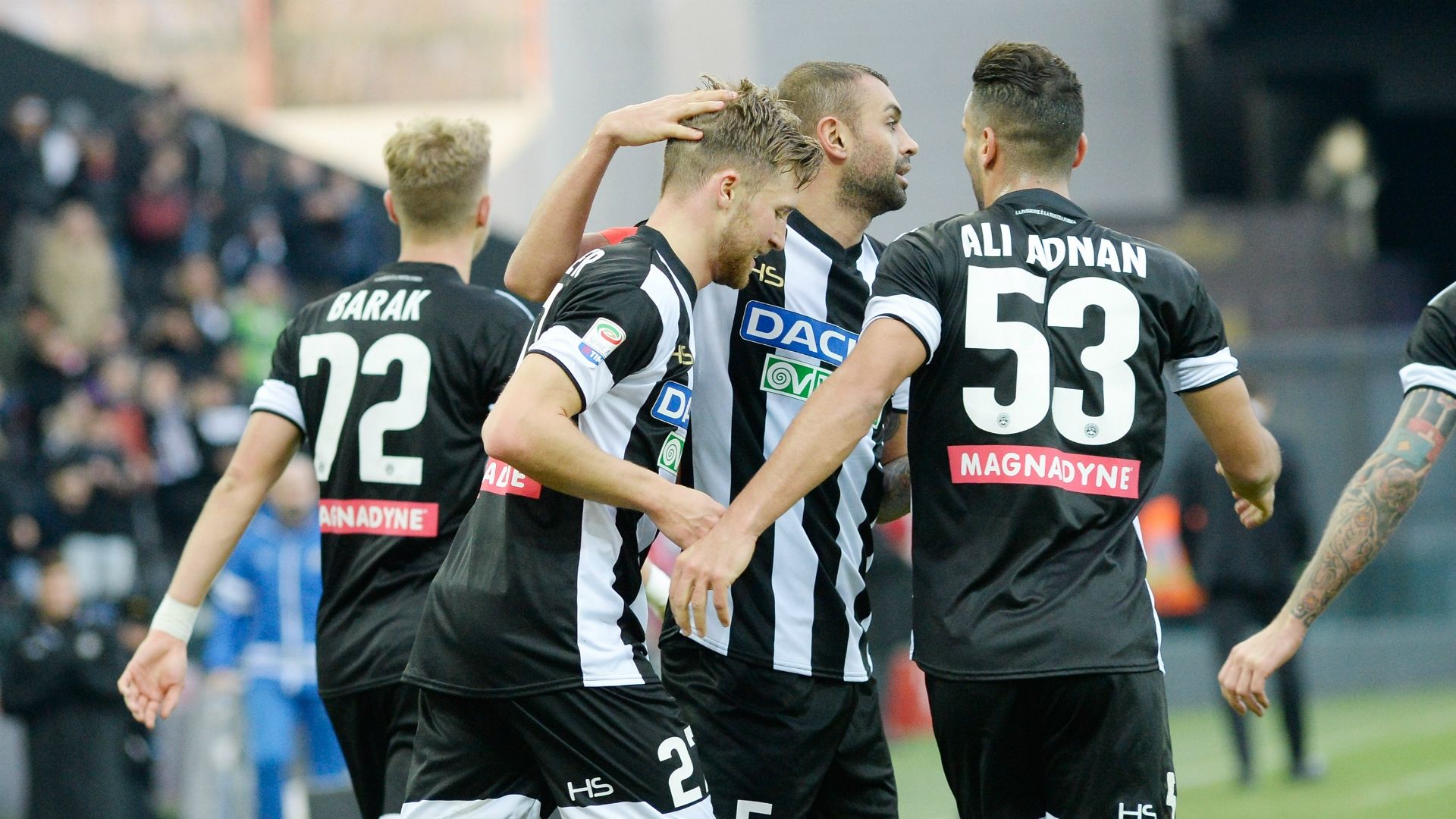 Udinese celebrating Udinese Verona Serie A