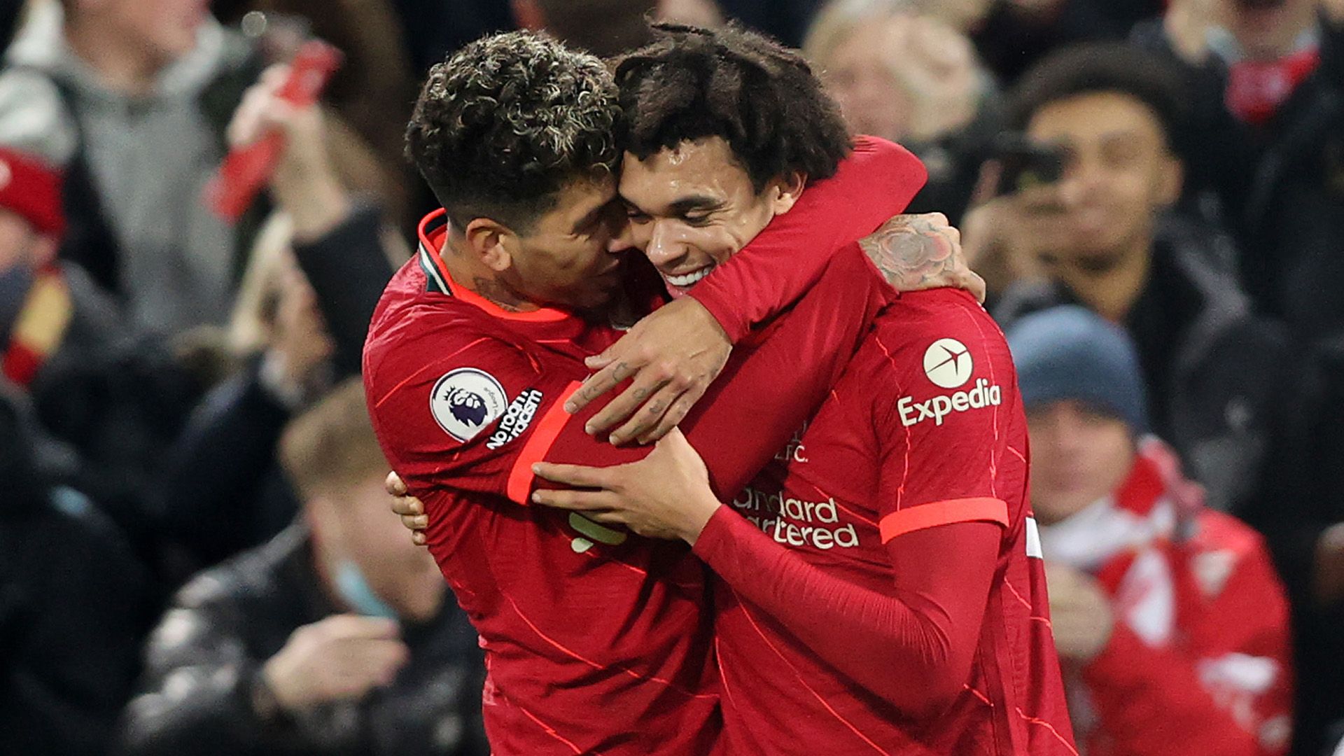 Roberto Firmino Trent Alexander-Arnold Liverpool 2021-22