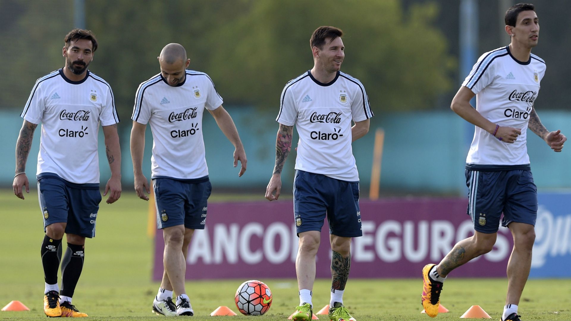 lavezzi mascherano messi di maria argentina training 22032016