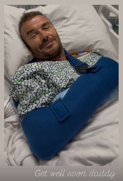 David Beckham wrist surgery Victoria message