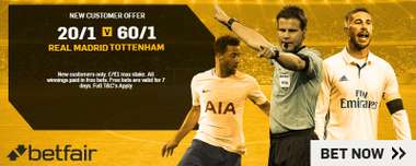 GFX BETFAIR ENHANCED OFFER SPURS V REAL MADRID