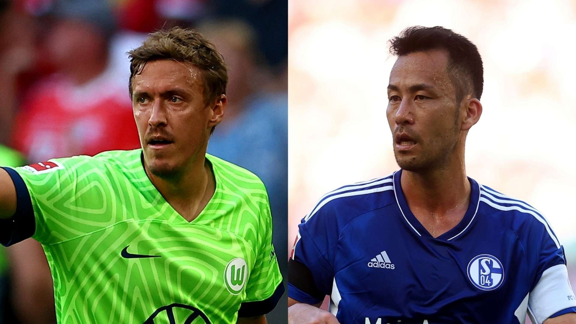 Max Kruse of Wolfsburg Maya Yoshida of Schalke