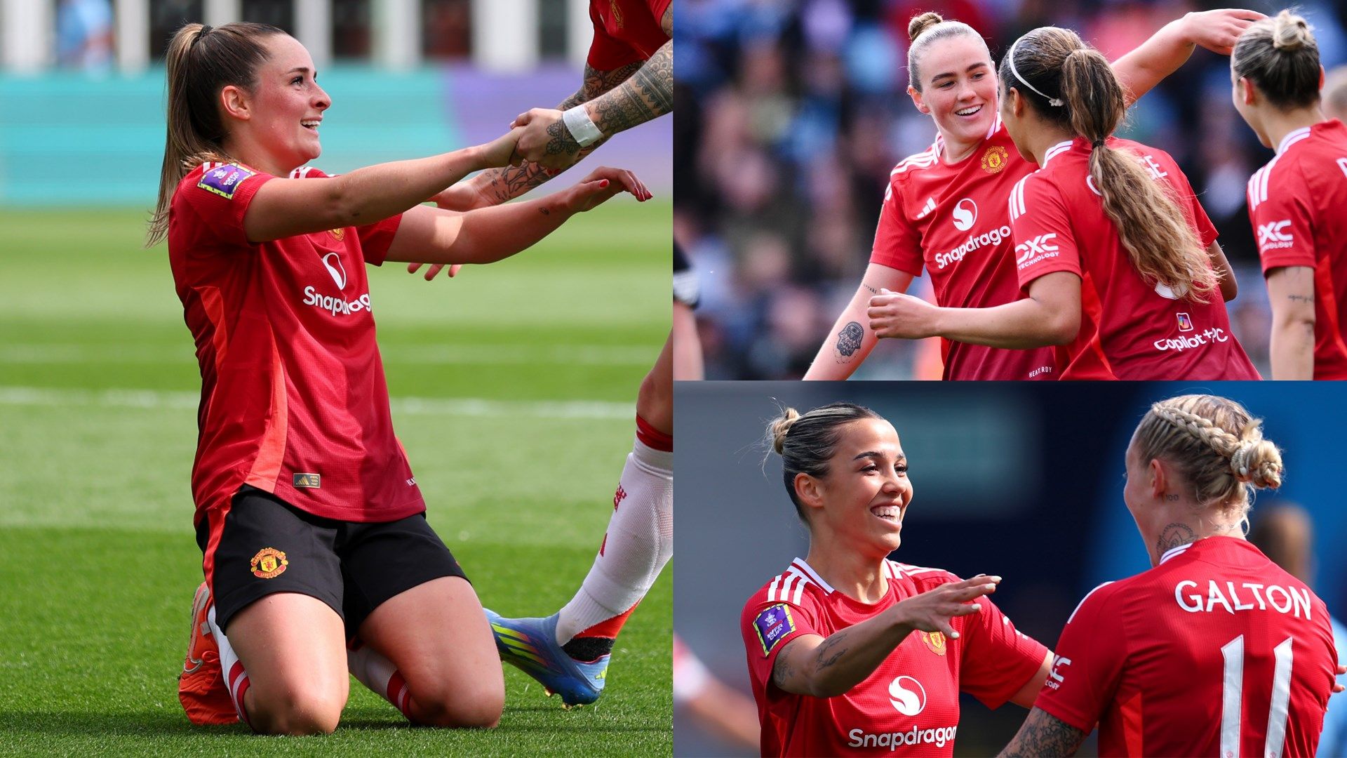 Ella Toone Grace Clinton Celin Bizet Man Utd composite