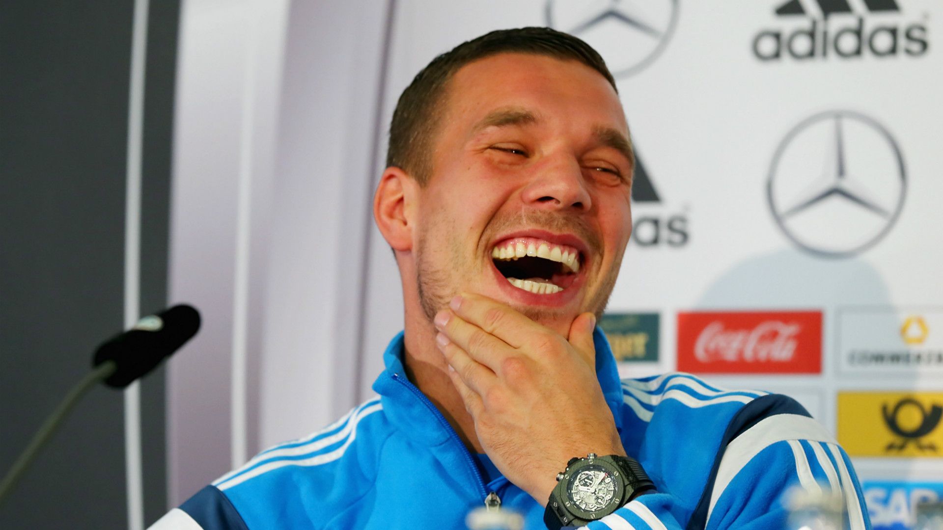 Lukas Podolski Germany - DFB Training & Press Conference 11112014