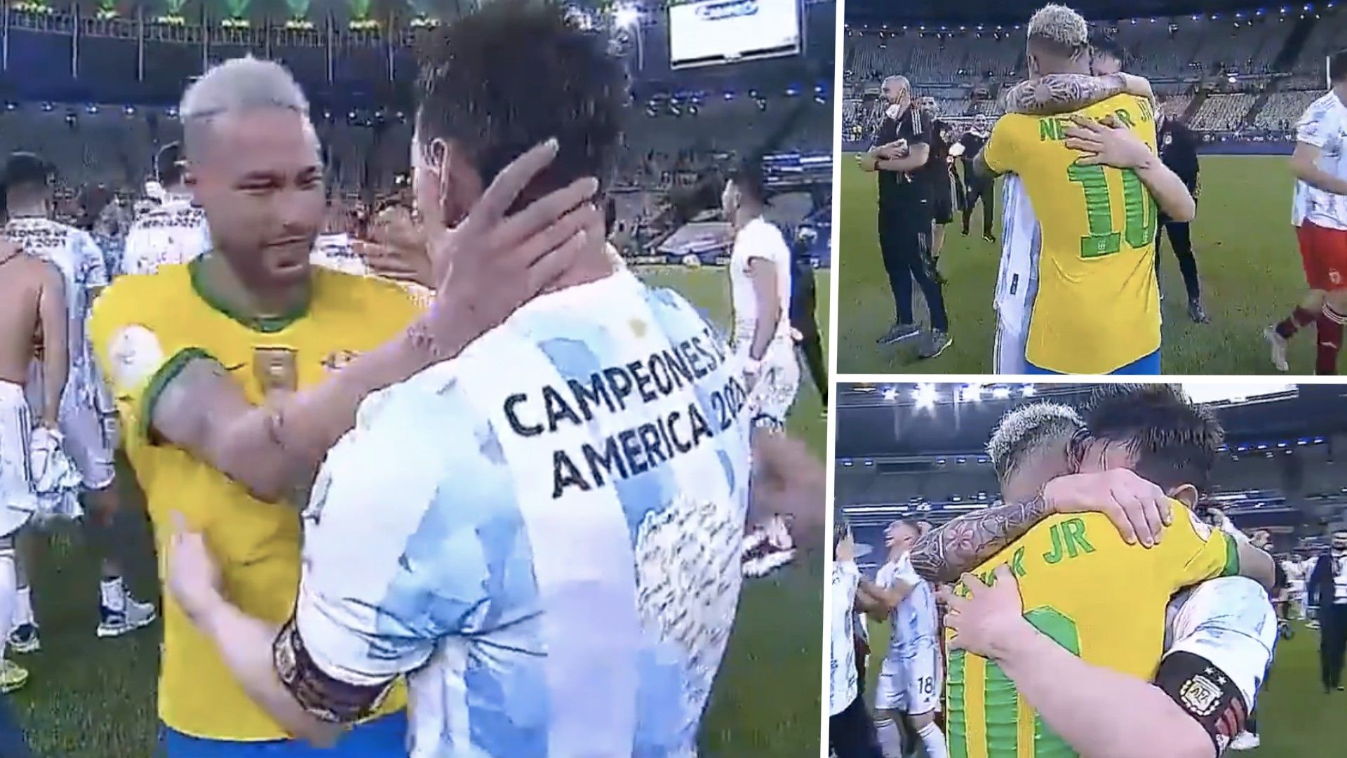 Abrazo Messi Neymar Copa América 2021