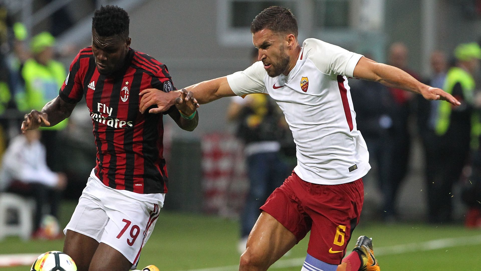 Franck Kessiè Kevin Strootman Milan Roma