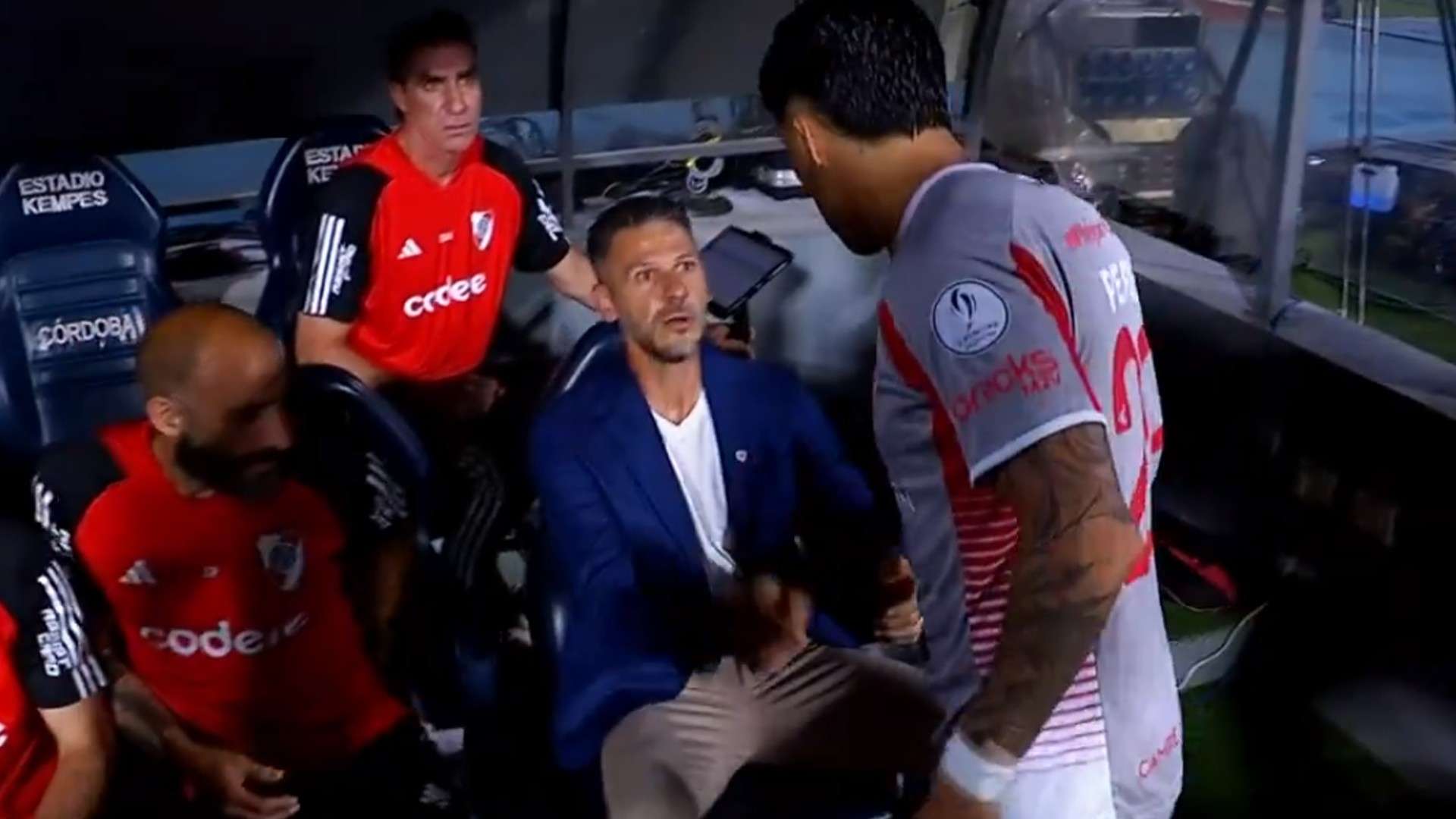 Captura Enzo Perez Martin Demichelis River Estudiantes Supercopa Argentina 13032024