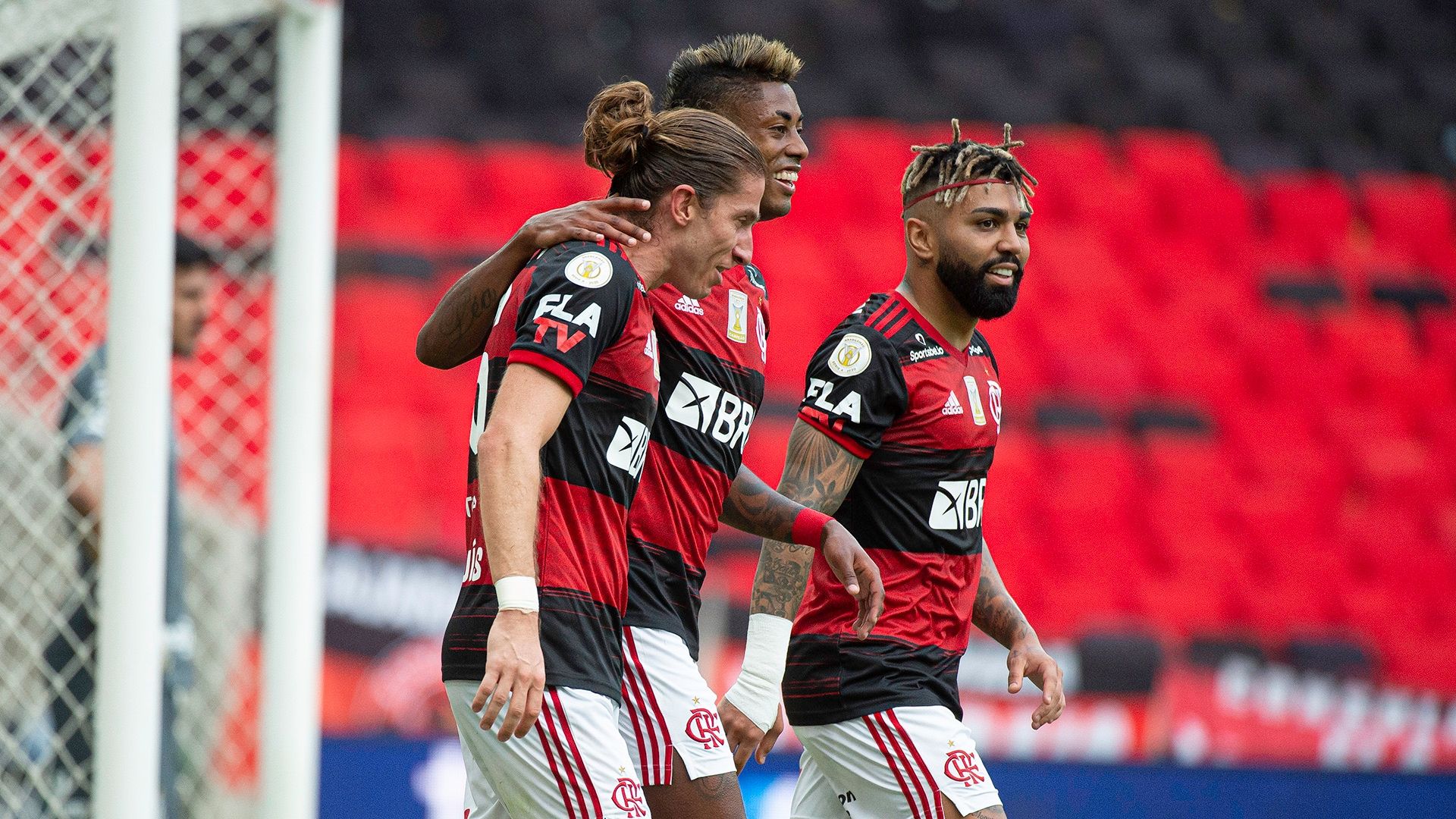 Filipe Luís Bruno Henrique e Gabigol Flamengo Santos Brasileirão 13122020