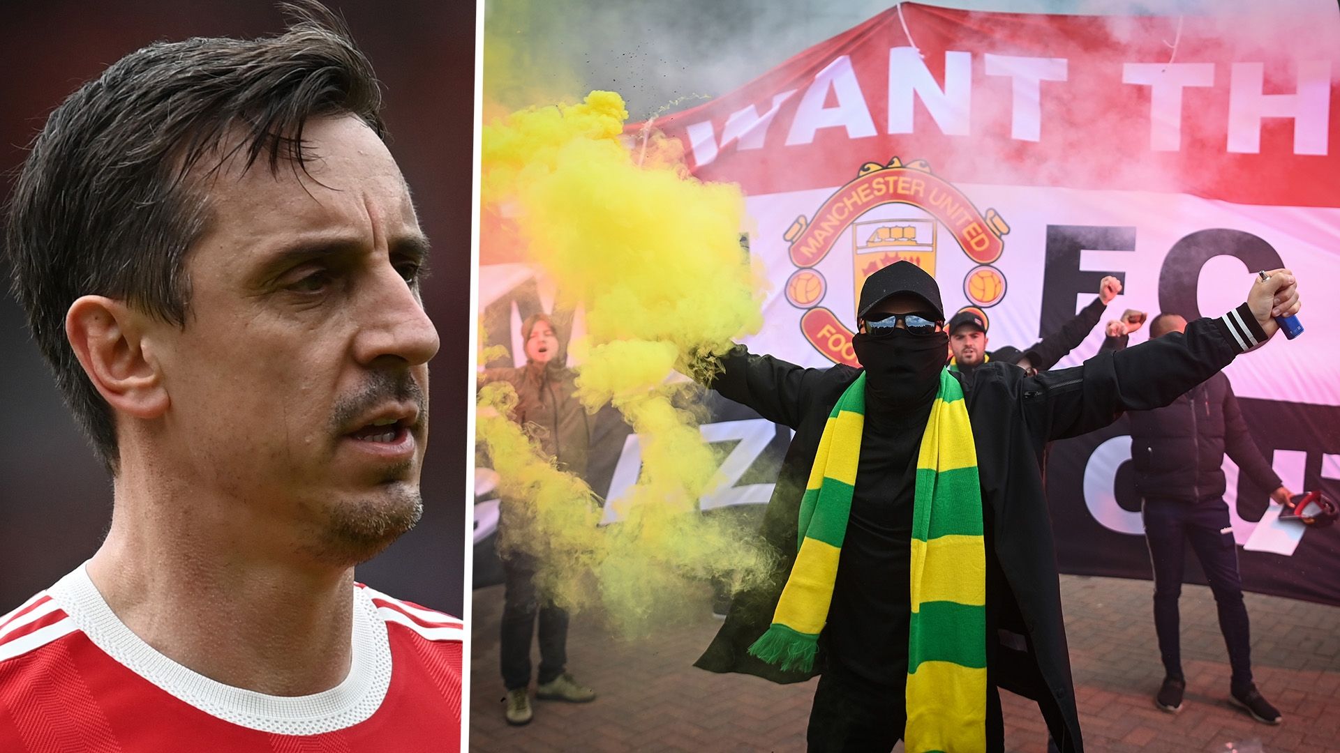 Gary Neville Man Utd Glazer protest