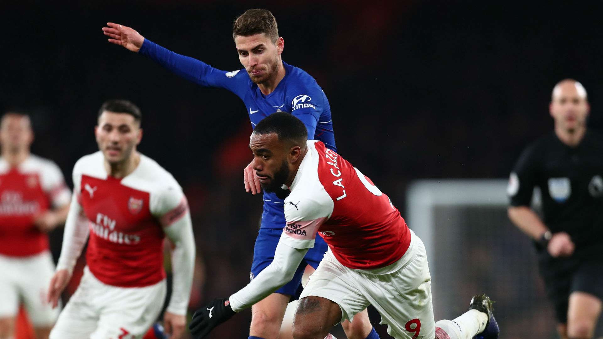 Alexandre Lacazette Jorginho Arsenal Chelsea Premier League 2019