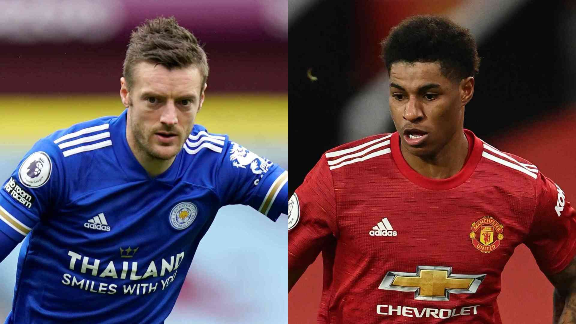 Vardy Leicester City Rashford Manchester United 2020-21