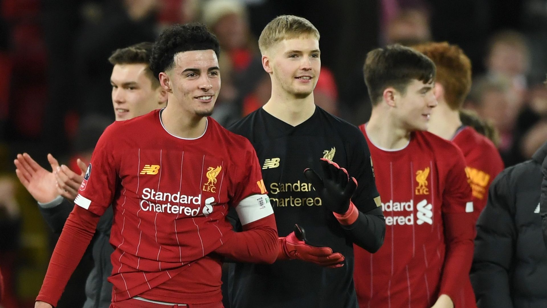 Liverpool celebrate vs Shrewsbury