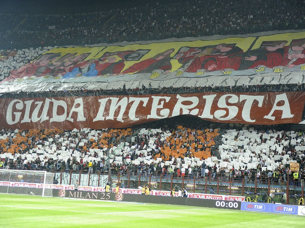 Fans Last Supper Banner Leonardo Judas AC Milan Inter Serie A