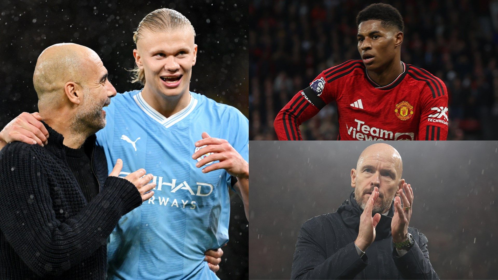 Haaland Rashford Ten Hag GFX