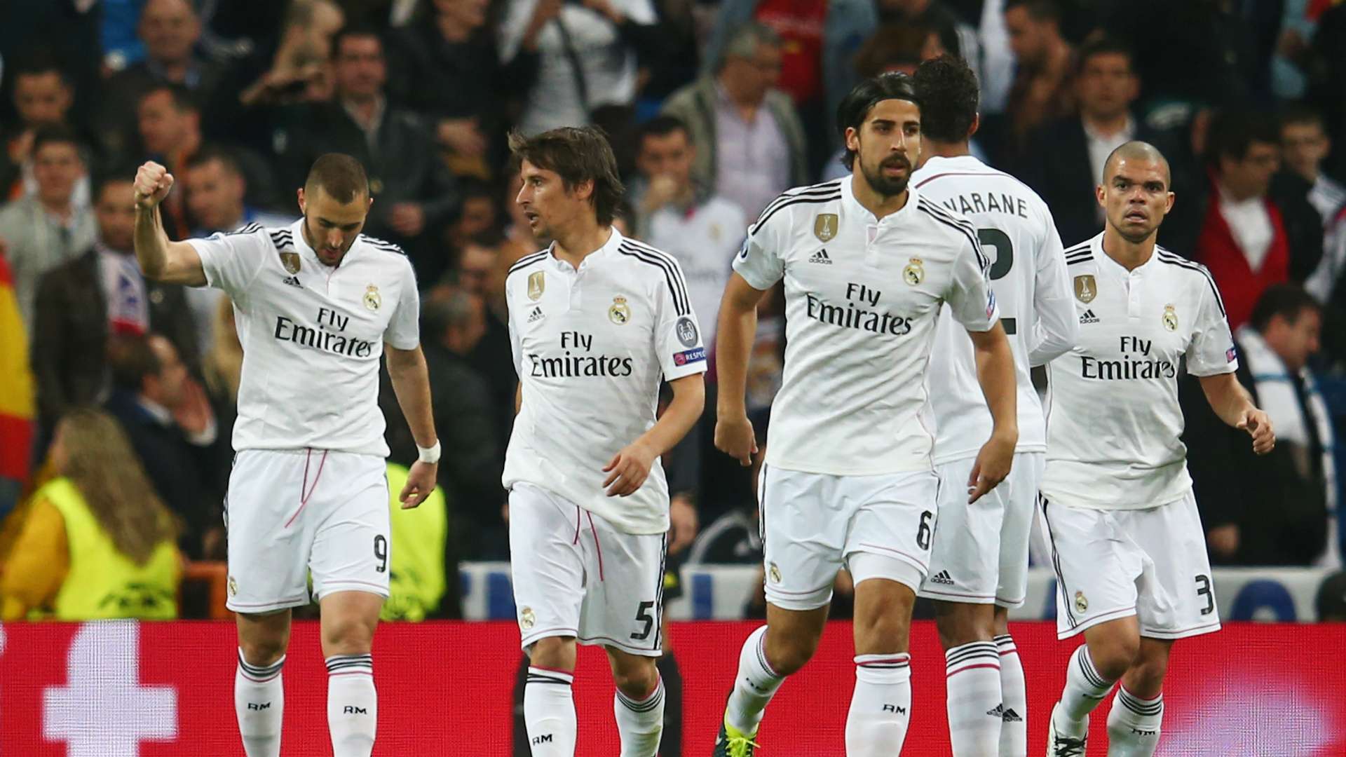 Karim Benzema Fabio Coentrao Sami Khedira Pepe Real Madrid Schalke 04 UEFA Champions League 03102015