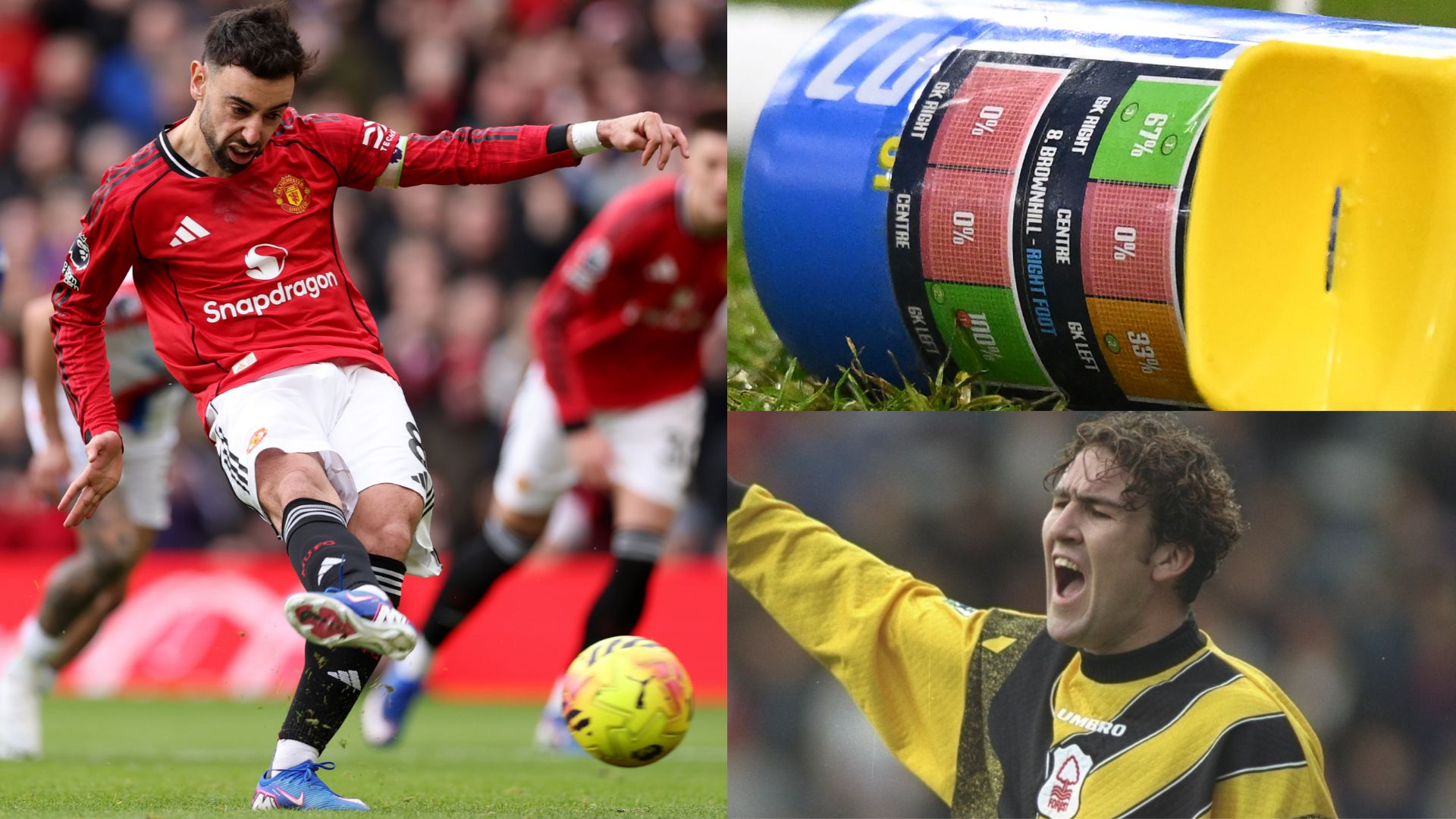 Bruno Fernandes penalty bottle Mark Crossley