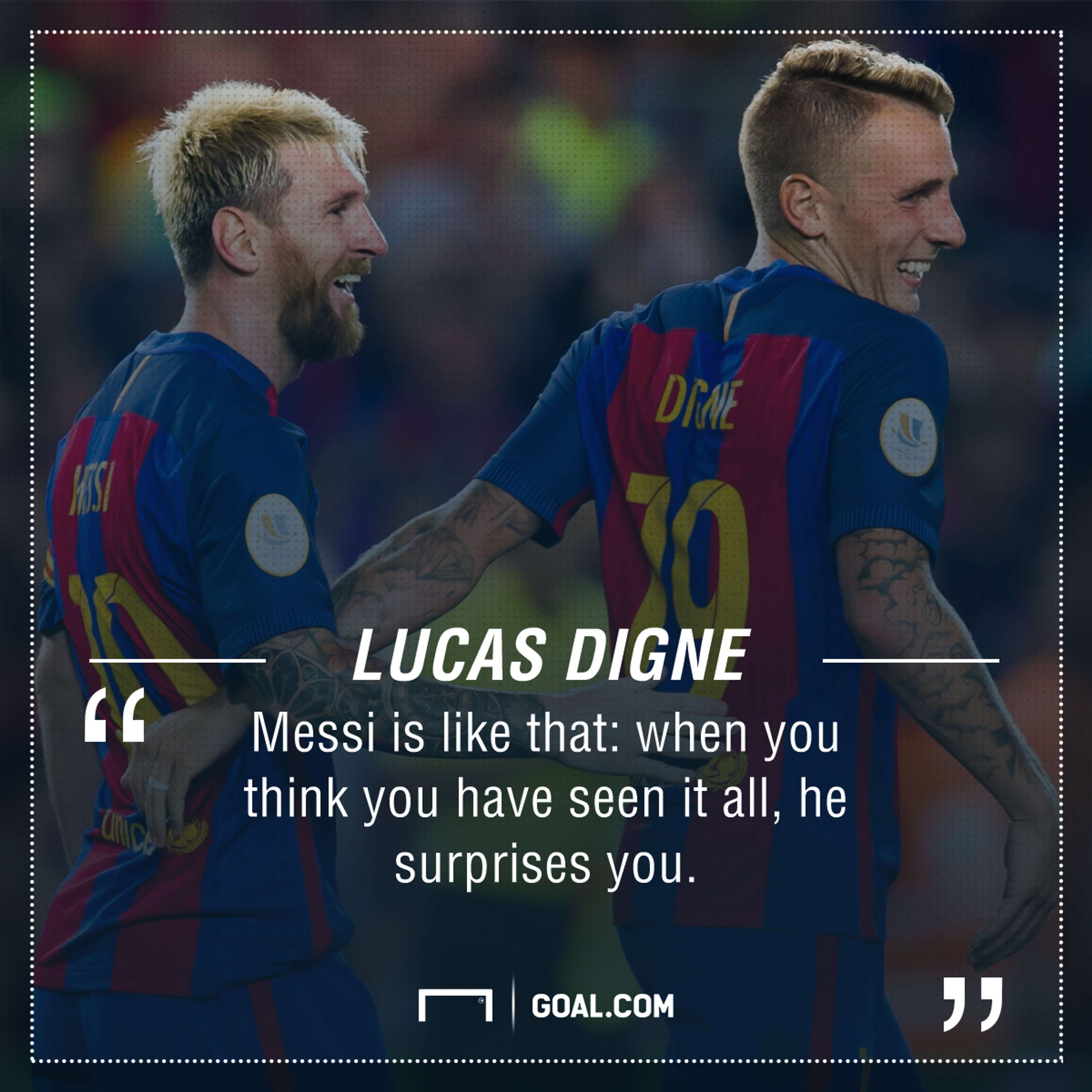 Lucas Digne Lionel Messi GFX