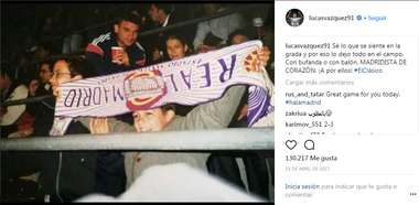 Lucas Vazquez photo supporting Real Madrid when he was a kid