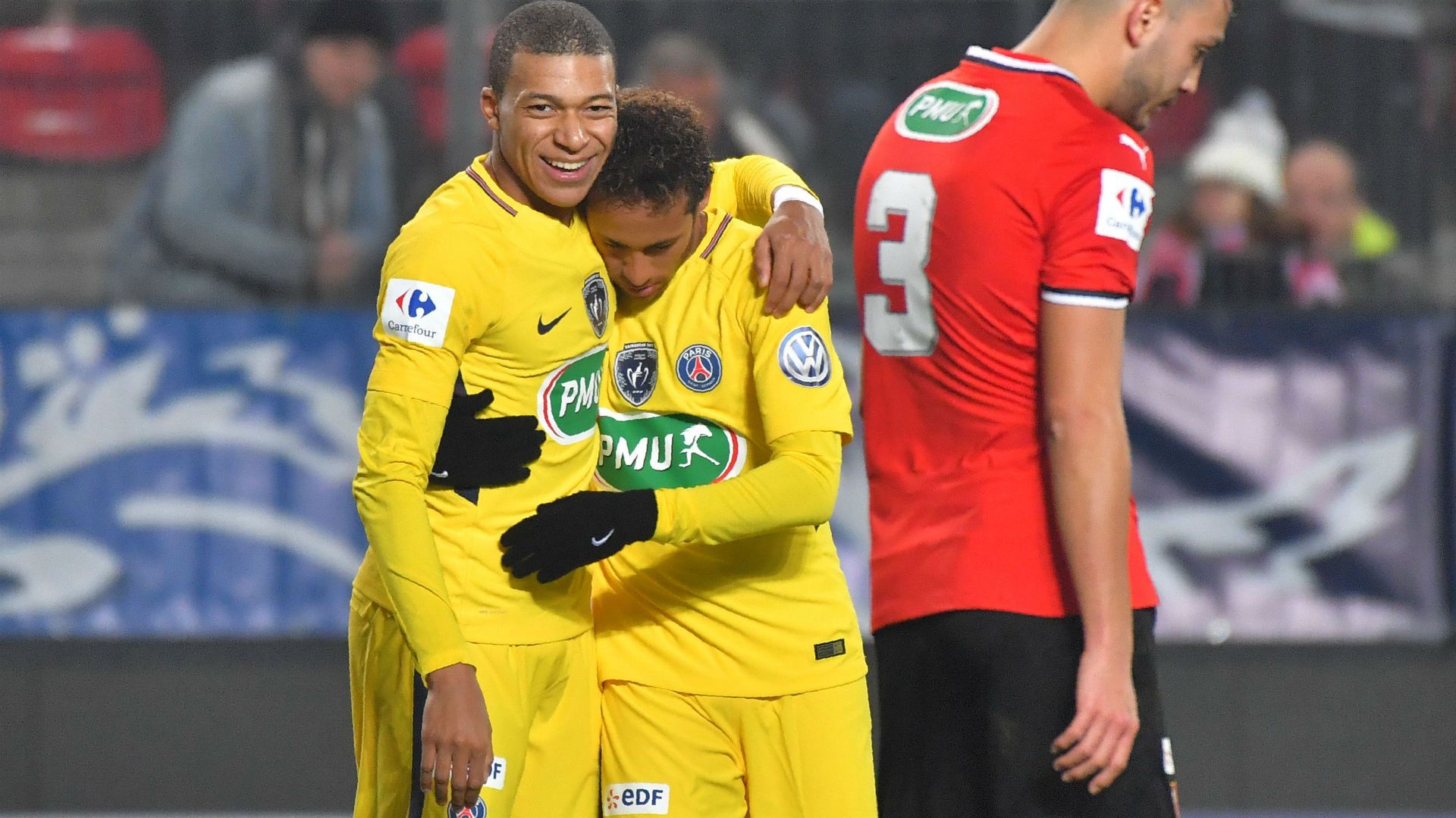 Kylian Mbappe Neymar Rennes PSG Coupe de France 07012018