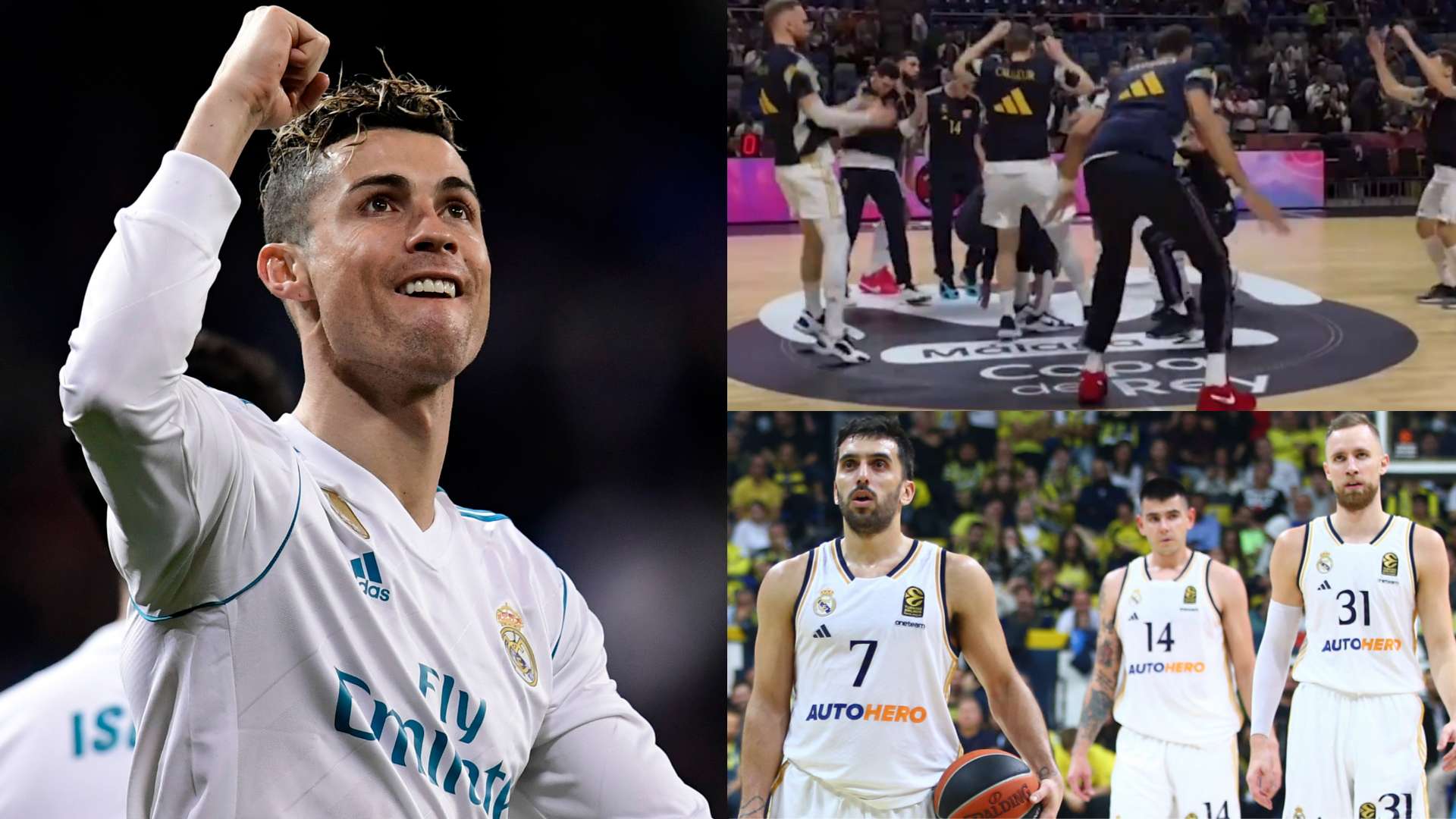 VIDEO Synchronised Siuu Cristiano Ronaldo still inspiring Real Madrid to trophies as basketball team overcome Barcelona in Clasico Copa del Rey final Goal English Saudi Arabia