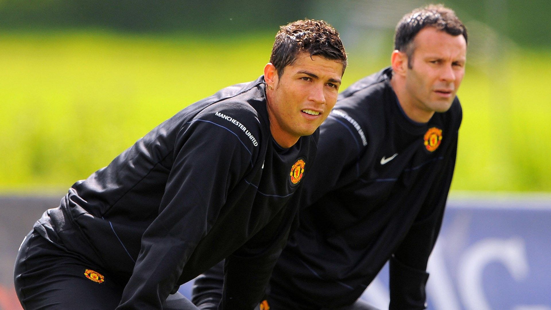 Cristiano Ronaldo Ryan Giggs Manchester United training