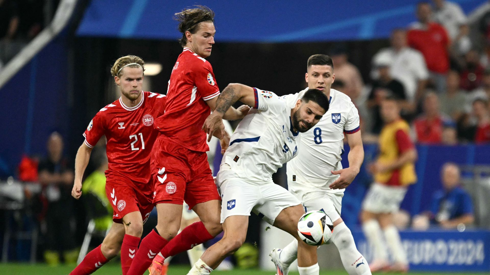Aleksandar Mitrovic Denmark Serbia Euro 2024
