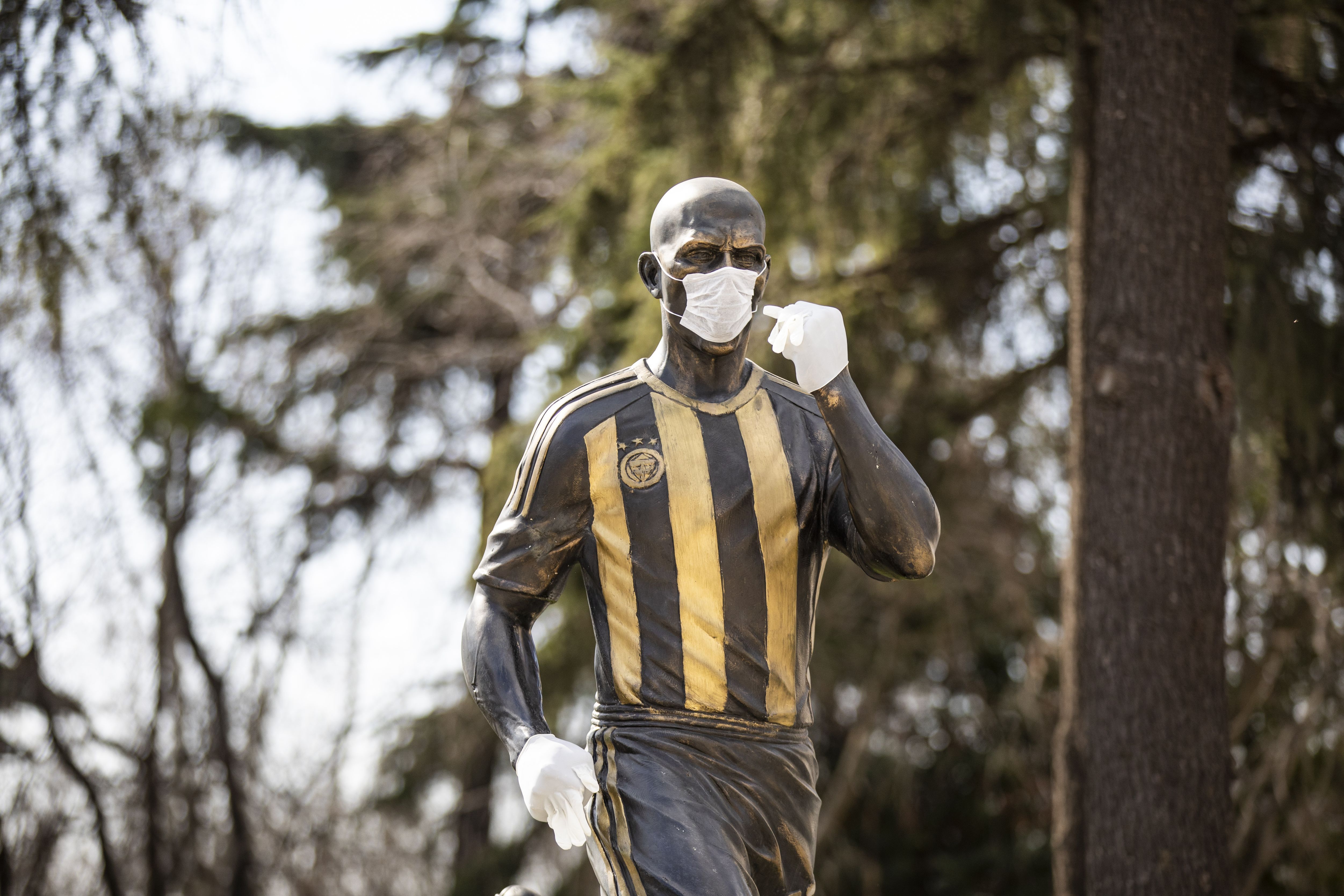 Alex de Souza masked statue