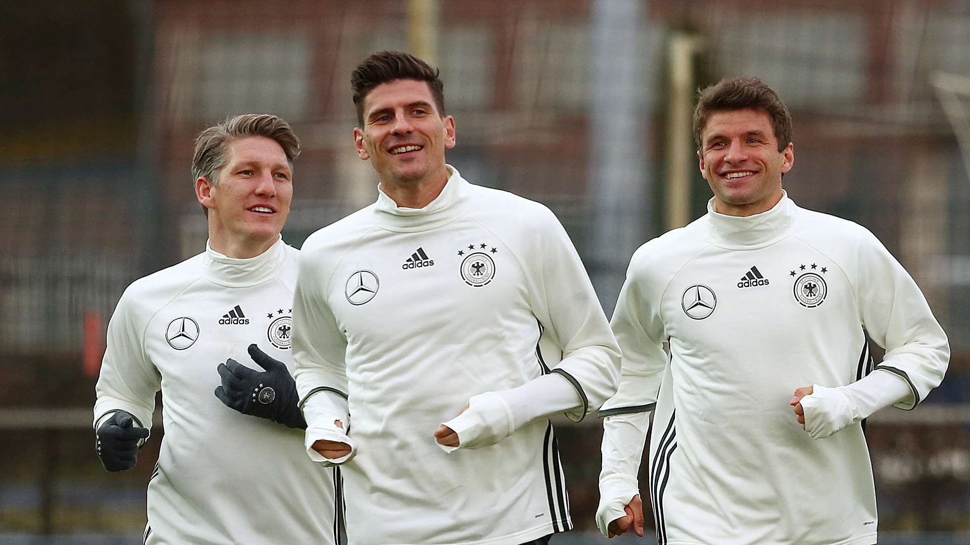 Mario Gomez Germany DFB-Team Thomas Müller Bastian Schweinsteiger 03232016