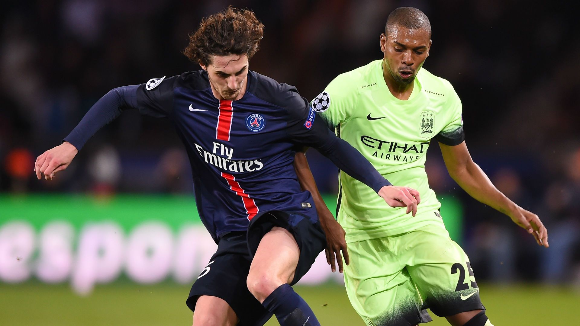 Adrien Rabiot Fernandinho Paris SG Manchester City UEFA Champions League 06042016