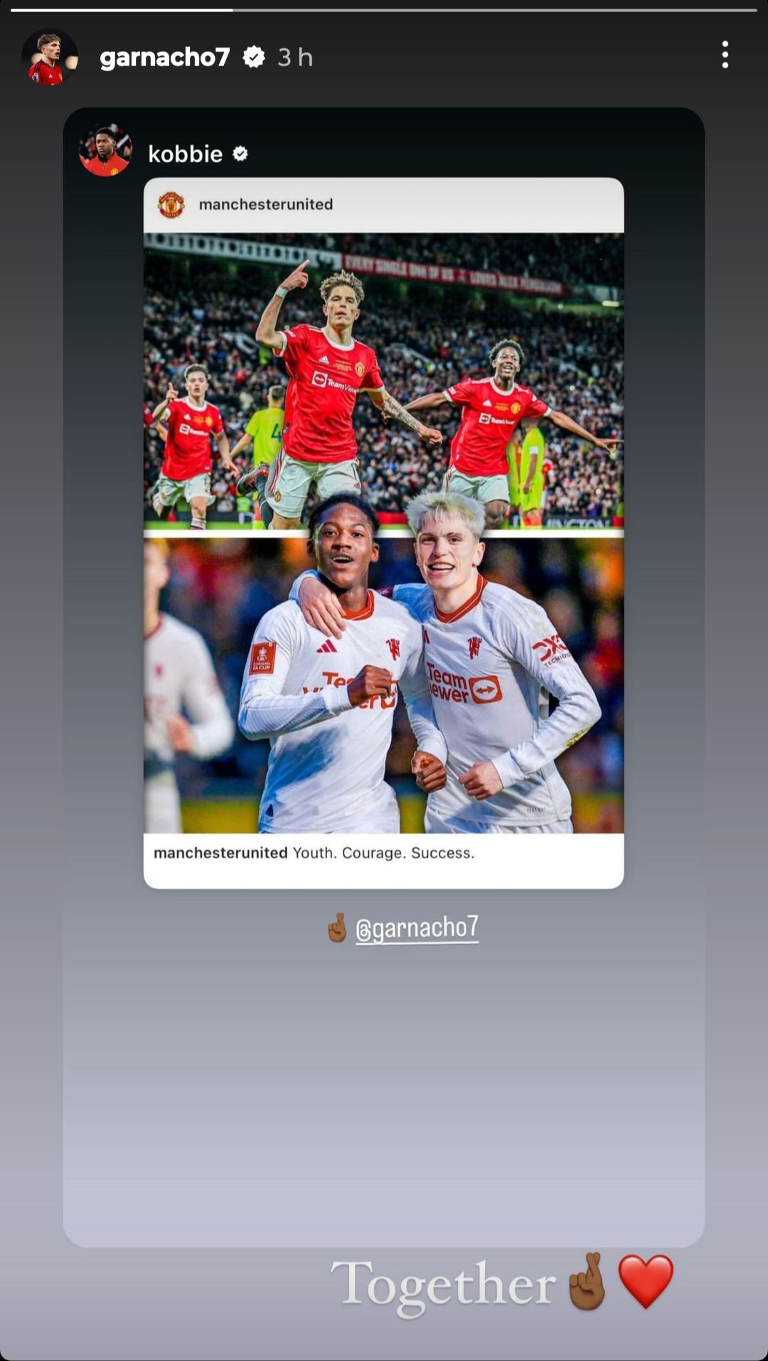 Kobbie Mainoo Alejandro Garnacho Instagram