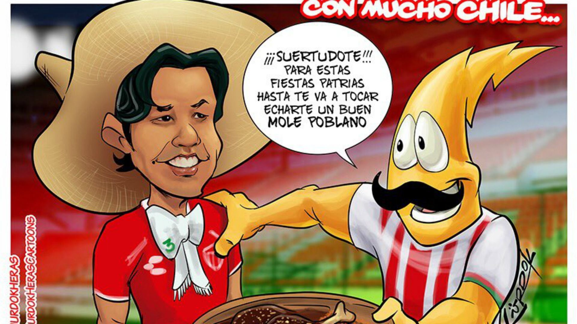 Matías Fernández cartoon Necaxa