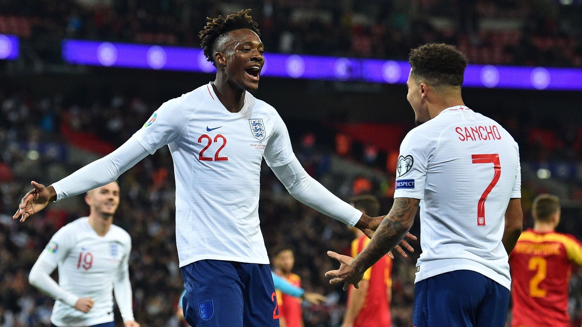Tammy Abraham, Jadon Sancho, England