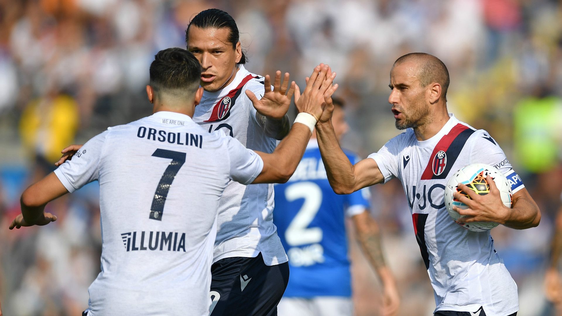 Bologna celebrating Brescia Serie A