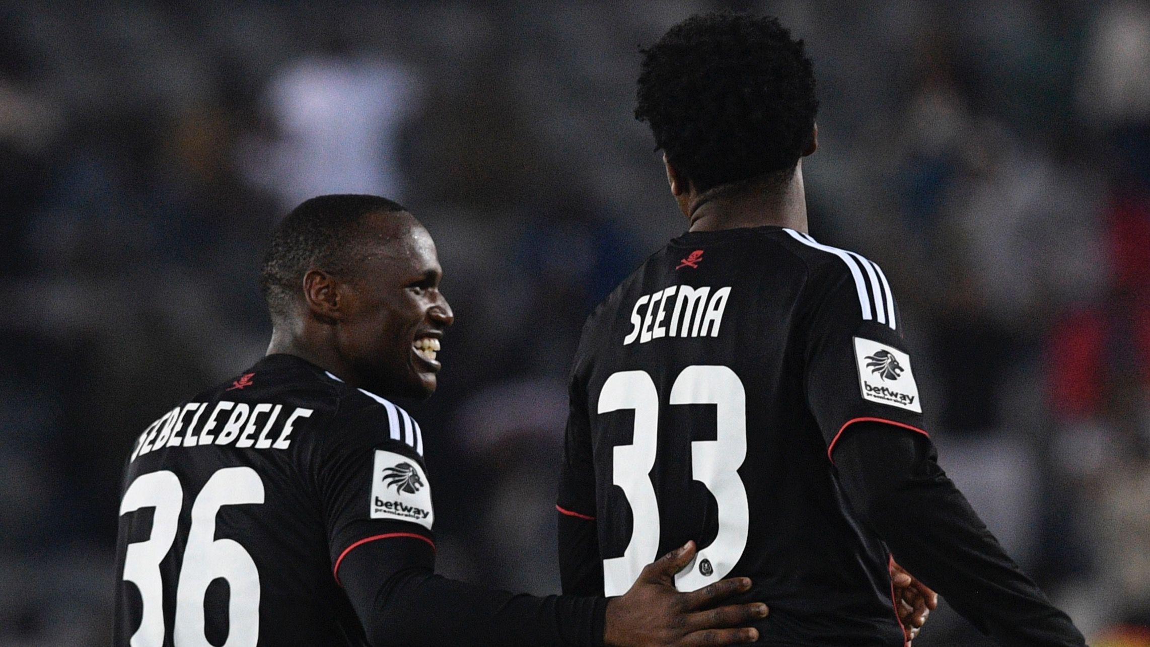Lebone Seema and Kamogelo Sebelebele of Orlando Pirates