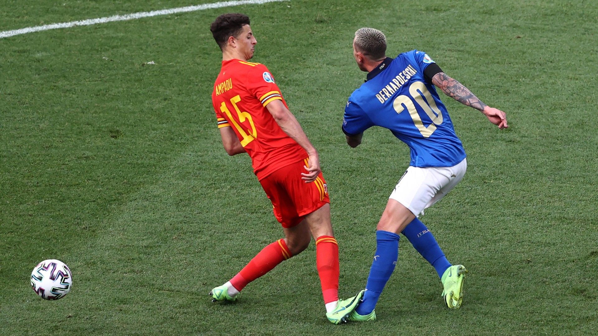 Ethan Ampadu Federico Bernardeschi Italy vs Wales Euro 2020