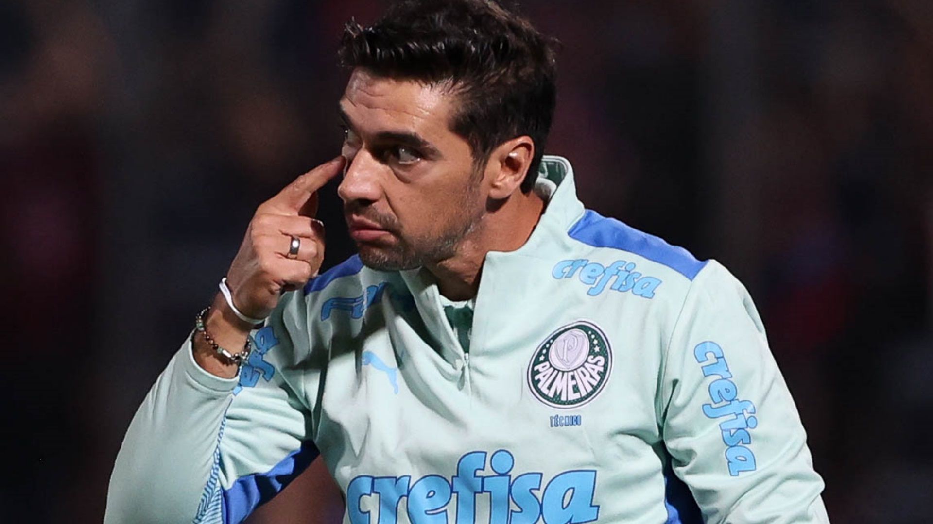 Abel Ferreira, durante jogo do Palmeiras na Libertadores de 2023